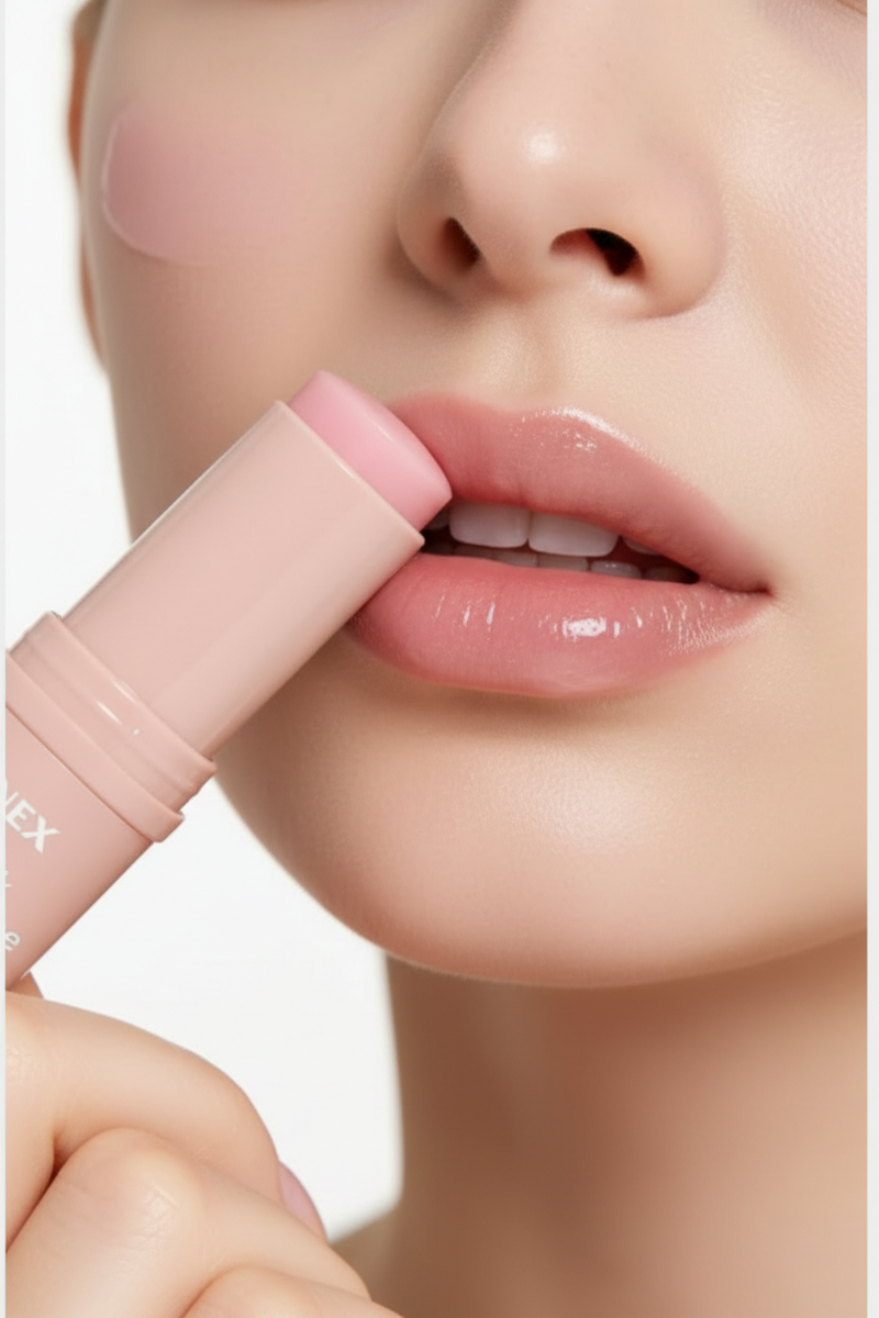 Omnex PDRN Balm Applied on Lips with Stick